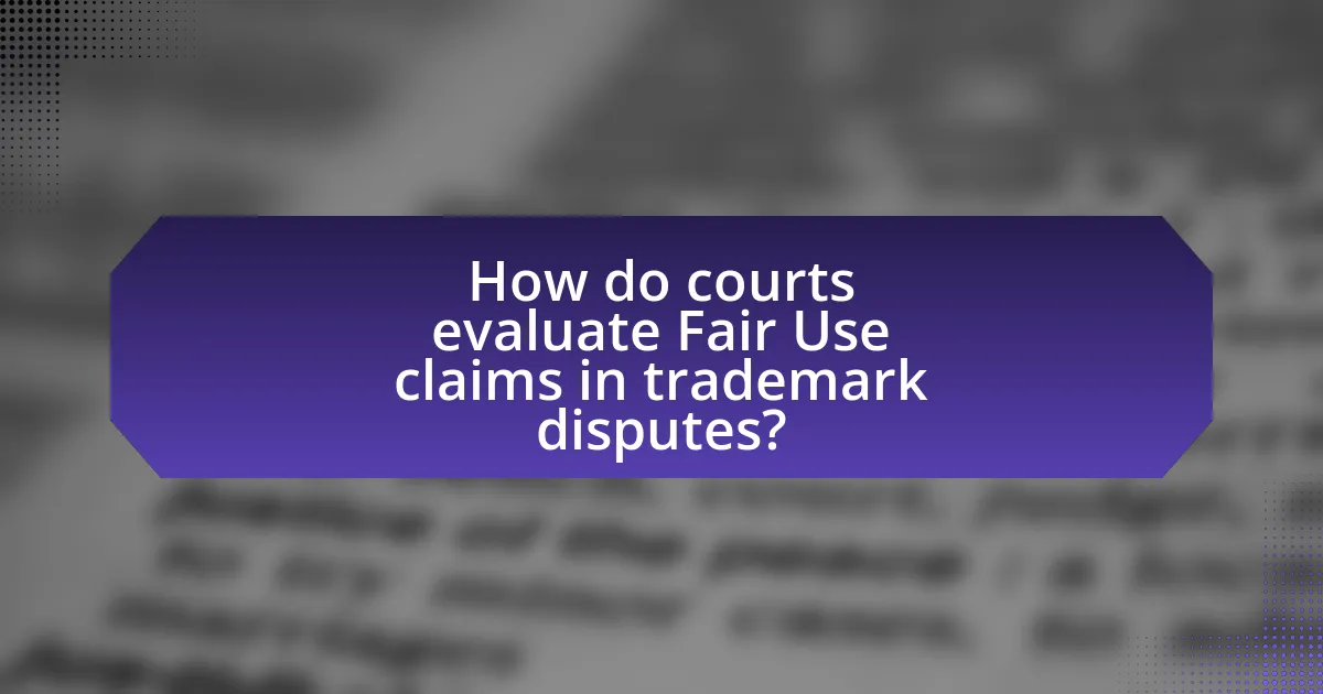 How do courts evaluate Fair Use claims in trademark disputes?