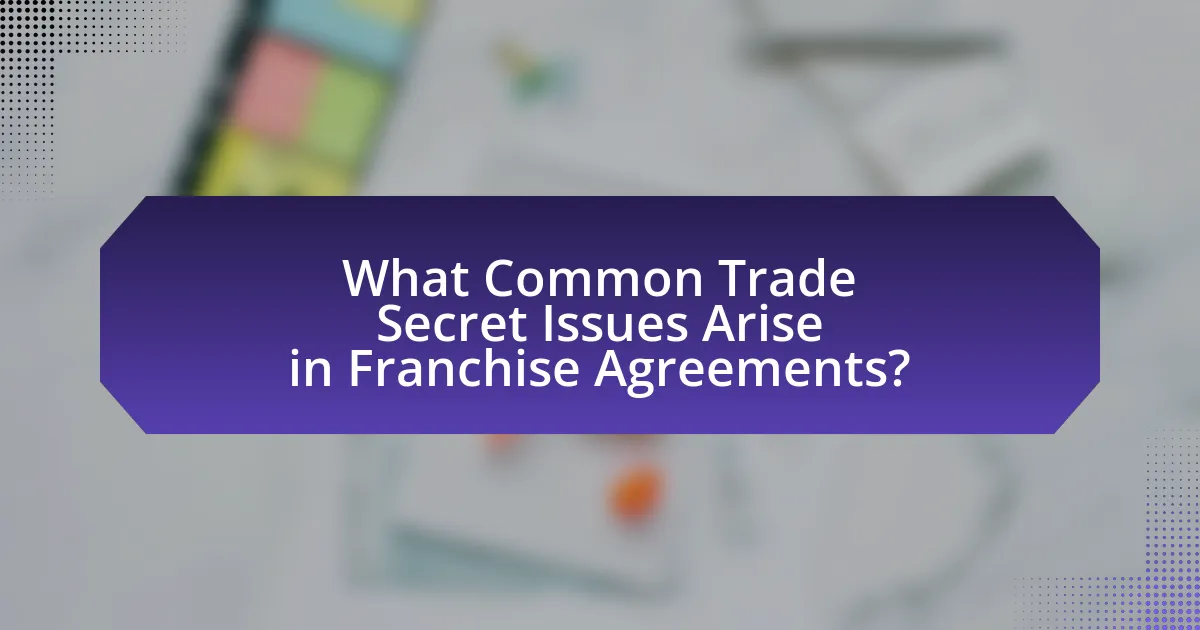 What Common Trade Secret Issues Arise in Franchise Agreements?