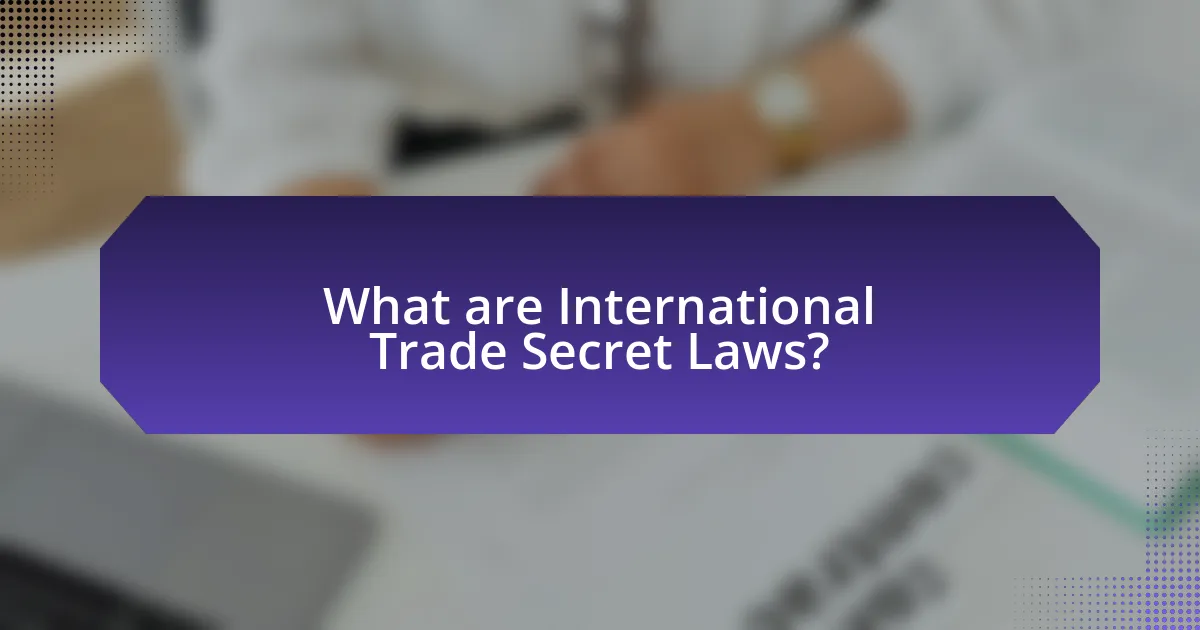 What are International Trade Secret Laws?