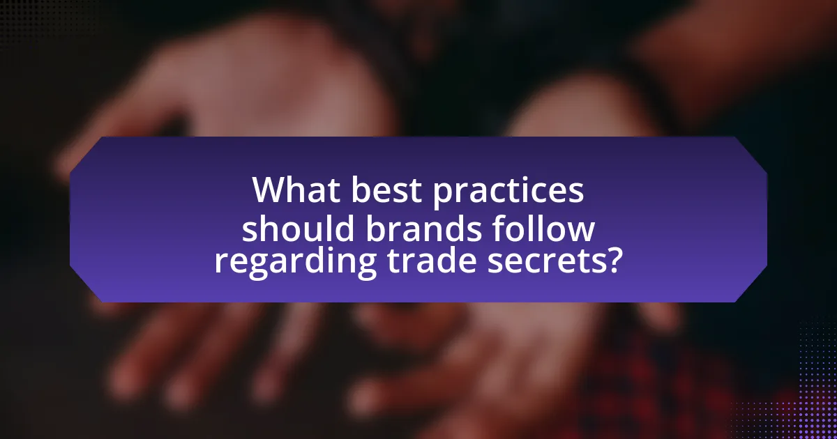 What best practices should brands follow regarding trade secrets?